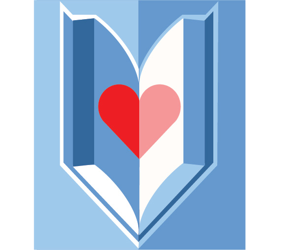 Book With Heart - Friends Of The Library Logo