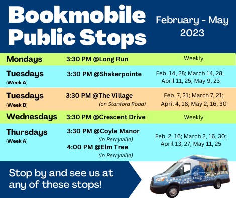 Bookmobile Public Stops Feb-May 2023