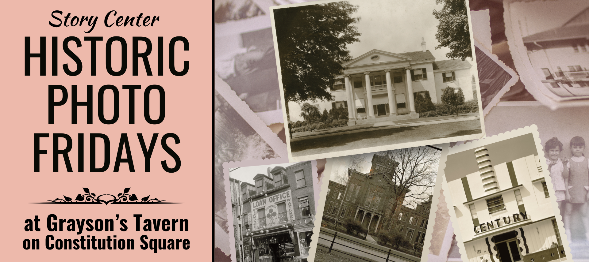 Historic Photo Friday on left with historic photos in a collage on right